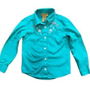 Wrangler Turquoise Kids Shirt Girls XS